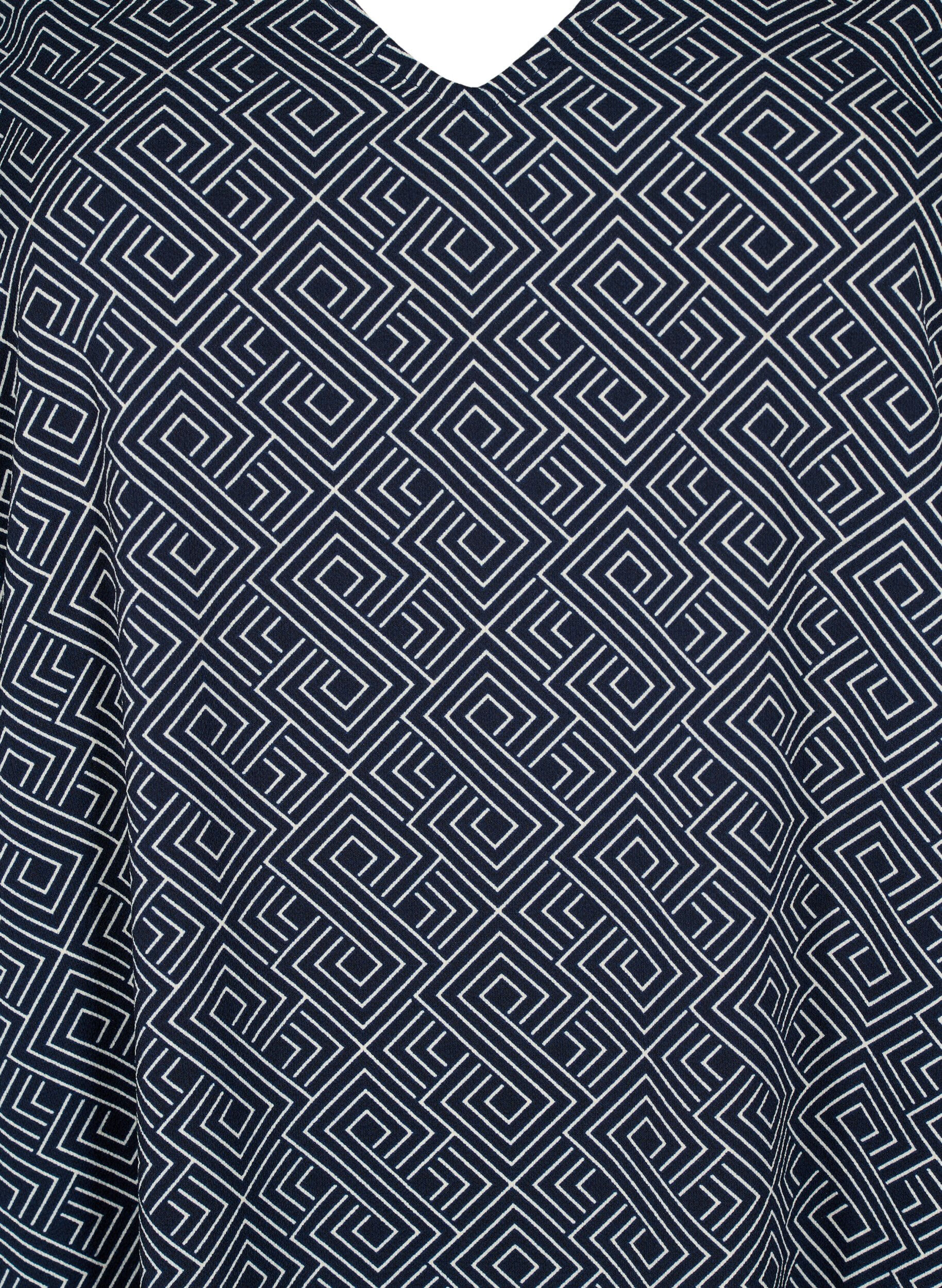 Zizzifashion V-neck dress with print, Navy Graphic AOP, Packshot image number 2