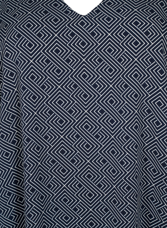 V-neck dress with print, Navy Graphic AOP, Packshot image number 2