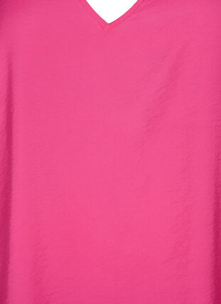 Short-sleeved viscose blouse with v-neck, Beetroot Purple, Packshot image number 2
