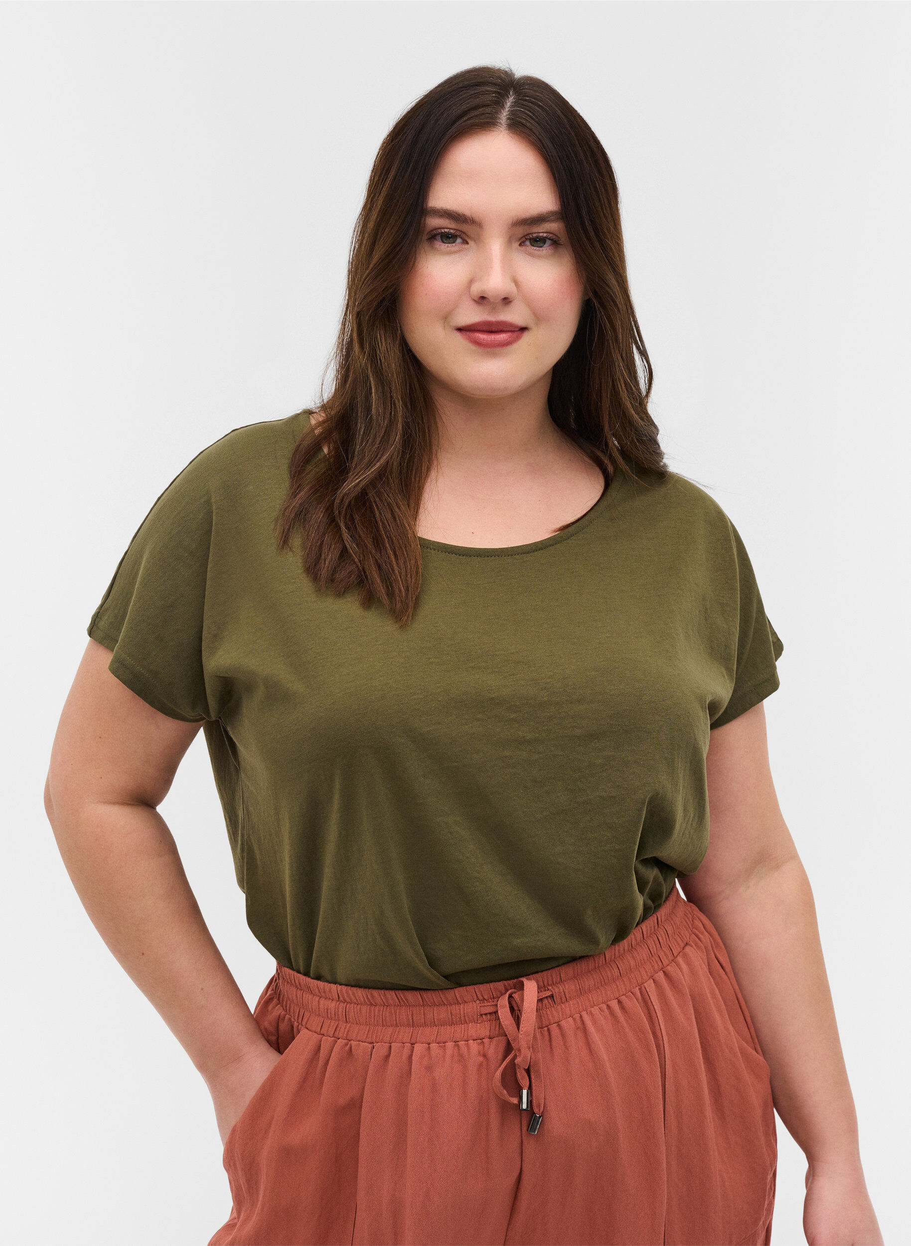 Zizzifashion Cotton mix t-shirt, Ivy Green, Model image number 0