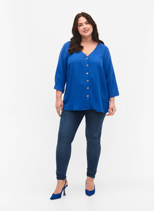 Viscose blouse with buttons and v-neck, Surf the web, Model image number 2