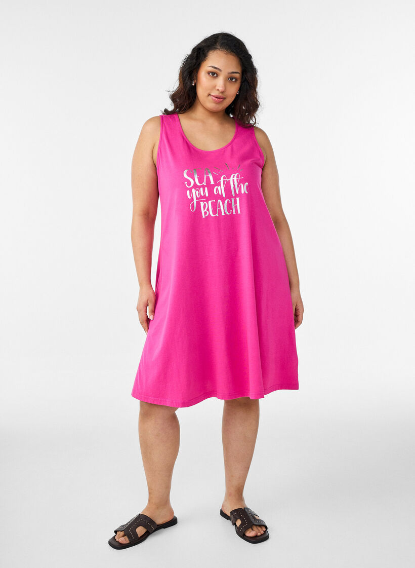 Sleeveless A-line dress, Pink, Model image number 1