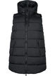 Long vest with hood and pockets, Black, Packshot image number 0