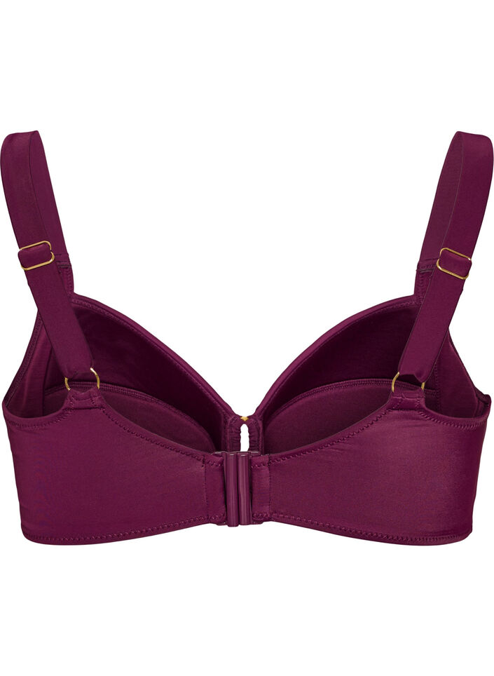 Padded bikini top with ring detail, Purple, Packshot image number 1