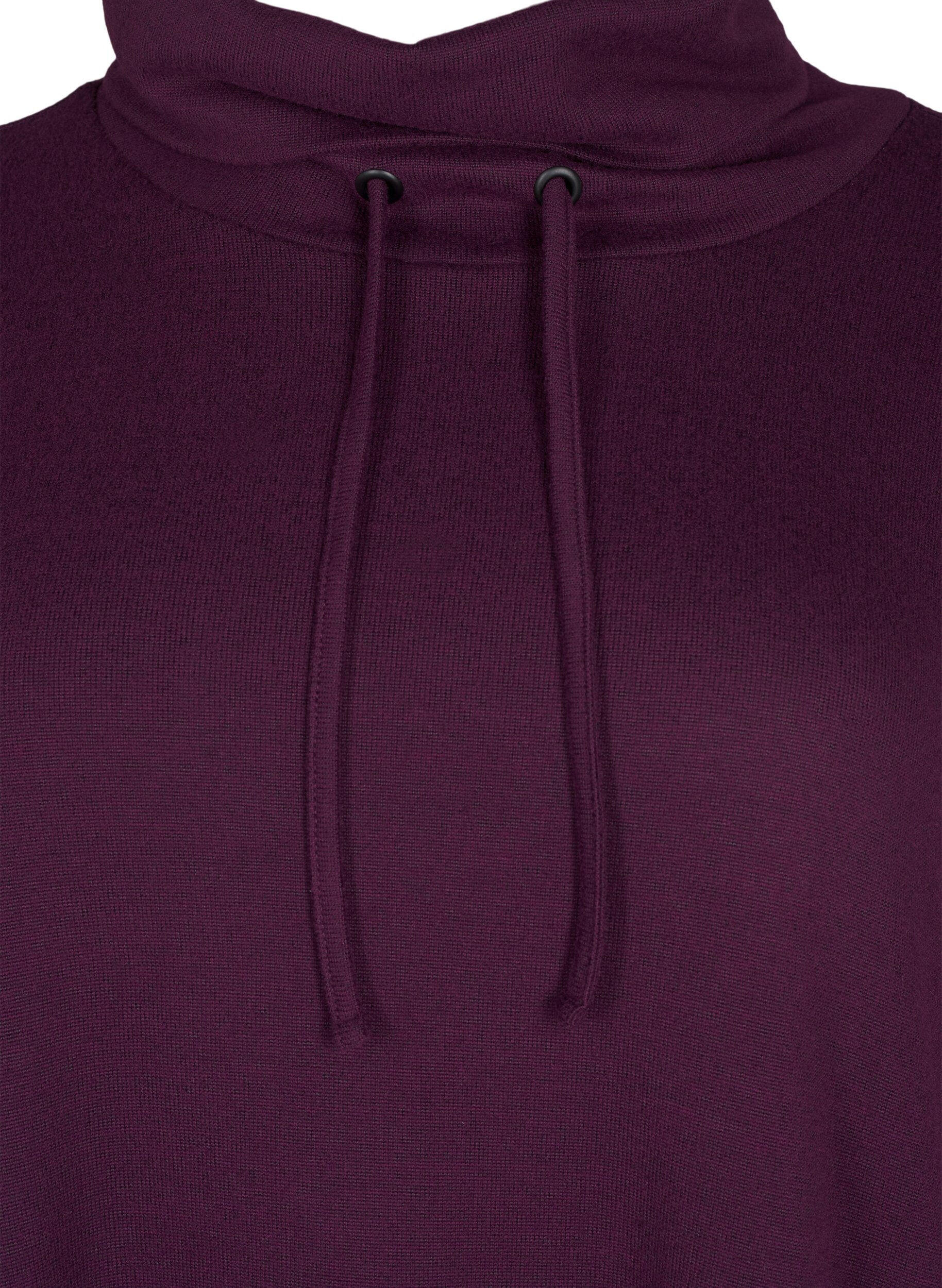 Zizzifashion Jersey dress with high neck and pockets, Purple, Packshot image number 2