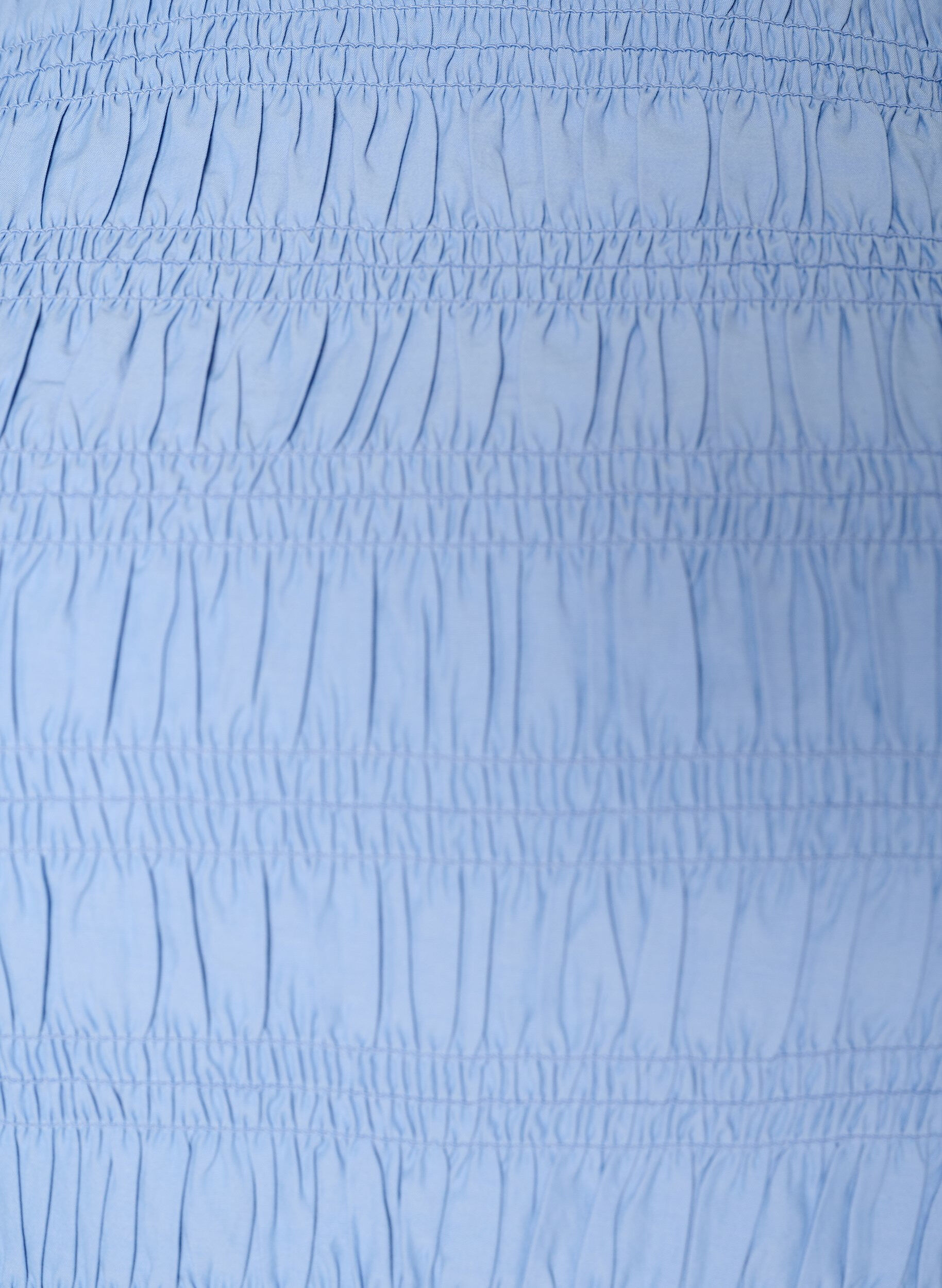 Zizzifashion Smock blouse with a ruffle hem and boat neck, Blue, Packshot image number 2