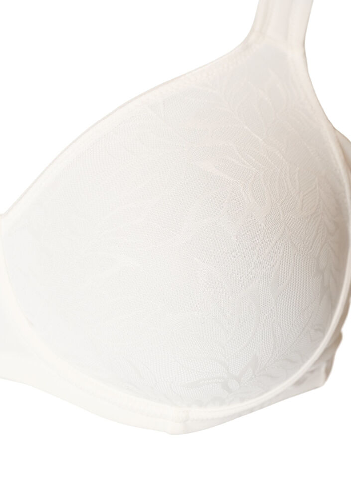 Comfort bra with a lace overlay and moulded cups, White, Packshot image number 2