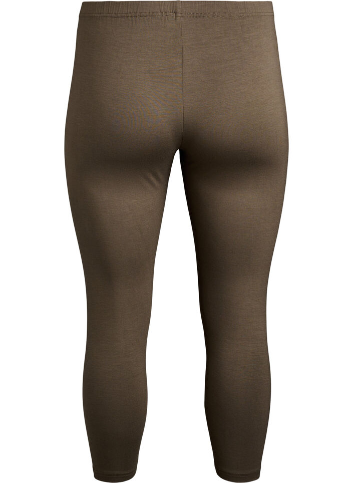 Basic 3/4 leggings in viscose, Green, Packshot image number 1