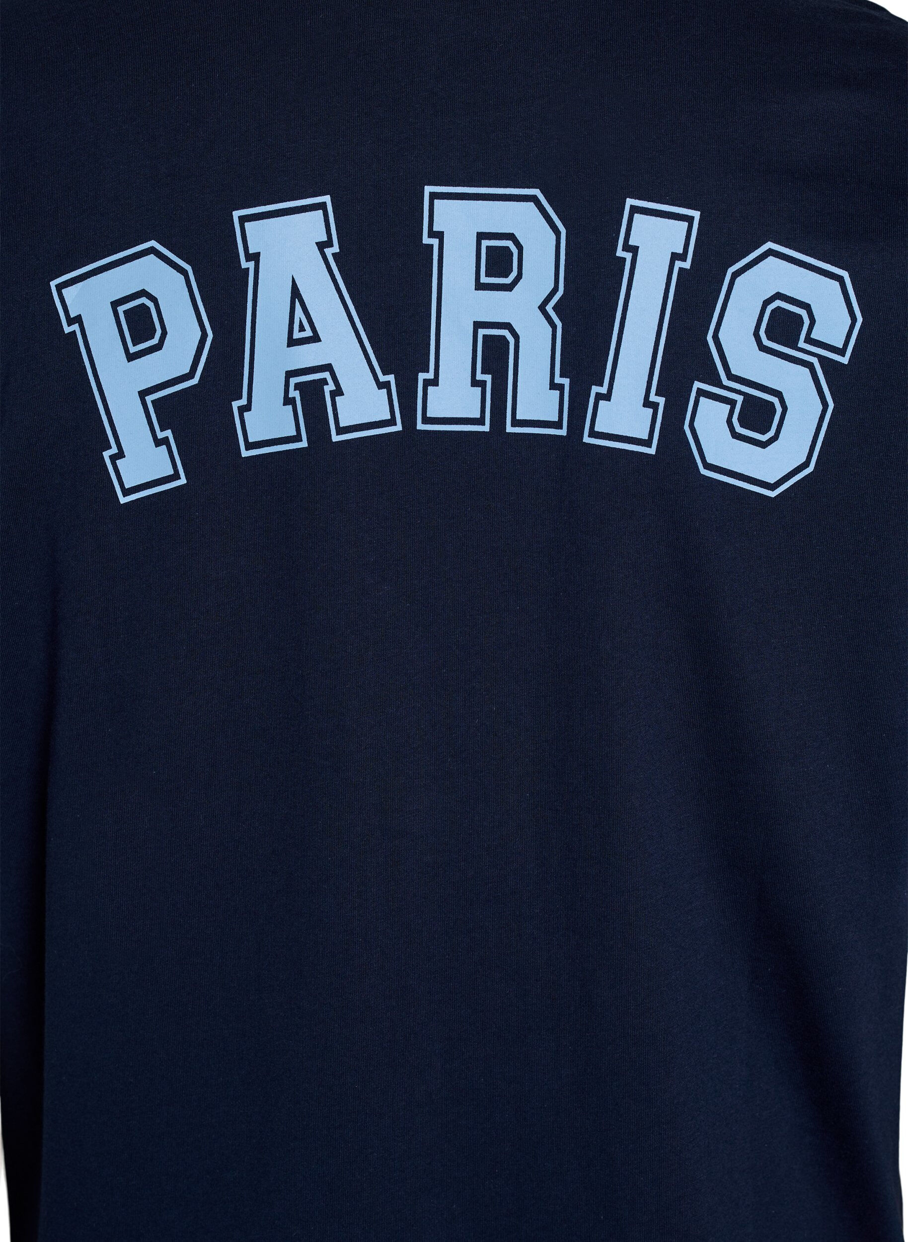 ZizzifashionShort T-shirt dress with sporty details, Blue, Packshot image number 3