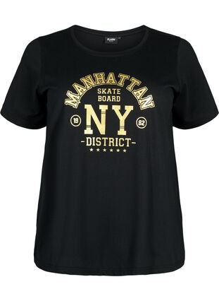 FLASH - T-shirt with motif, Black Ny, Packshot image number 0
