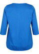 Cotton blouse with 3/4 sleeves, Galaxy Blue, Packshot image number 1
