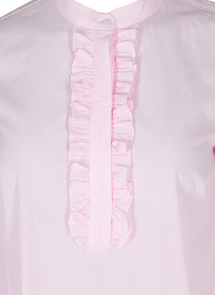 Cotton shirt with stripes and ruffles, Pink Stripe, Packshot image number 2