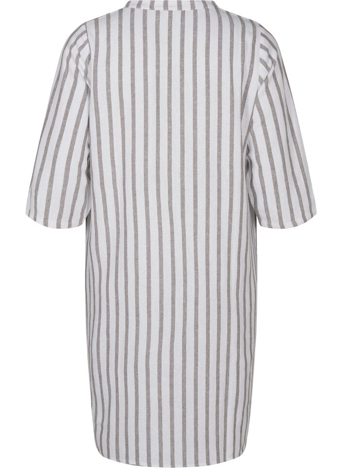 Striped tunic dress in linen-viscose mix, White Stripe, Packshot image number 1