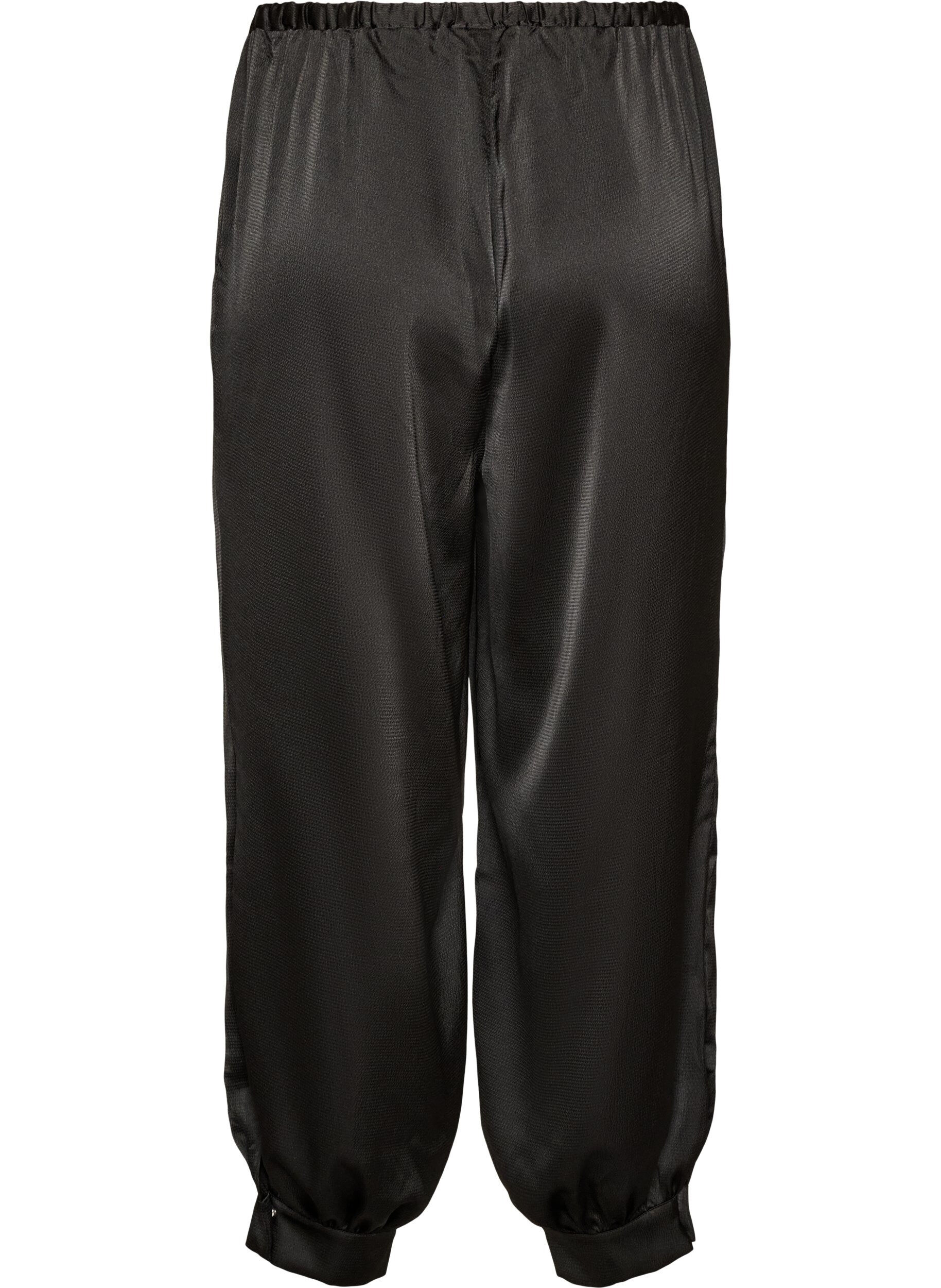 ZizzifashionSatin-look balloon trousers, Black, Packshot image number 1