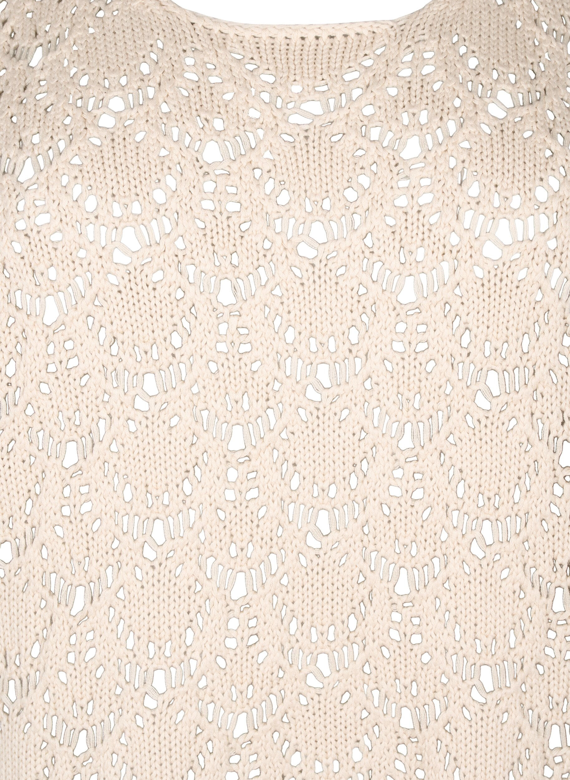 Zizzifashion Knitted blouse with short bat sleeves, Beige, Packshot image number 2