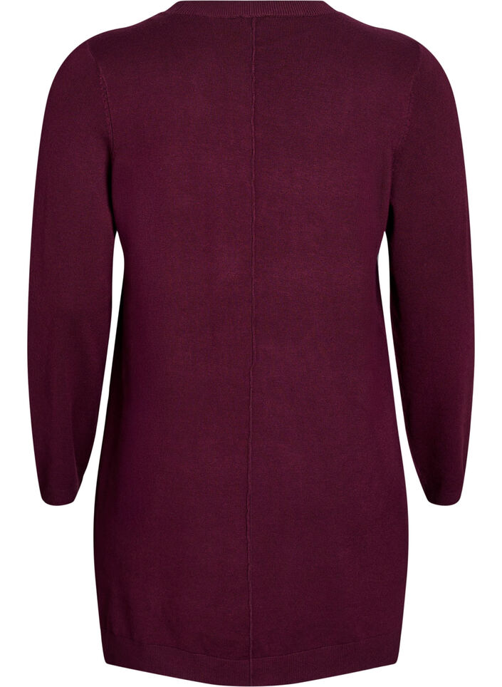 Long knitted cardigan in a viscose blend, Red, Packshot image number 1
