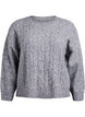 Knitted blouse with cable knit pattern, Grey, Packshot image number 0