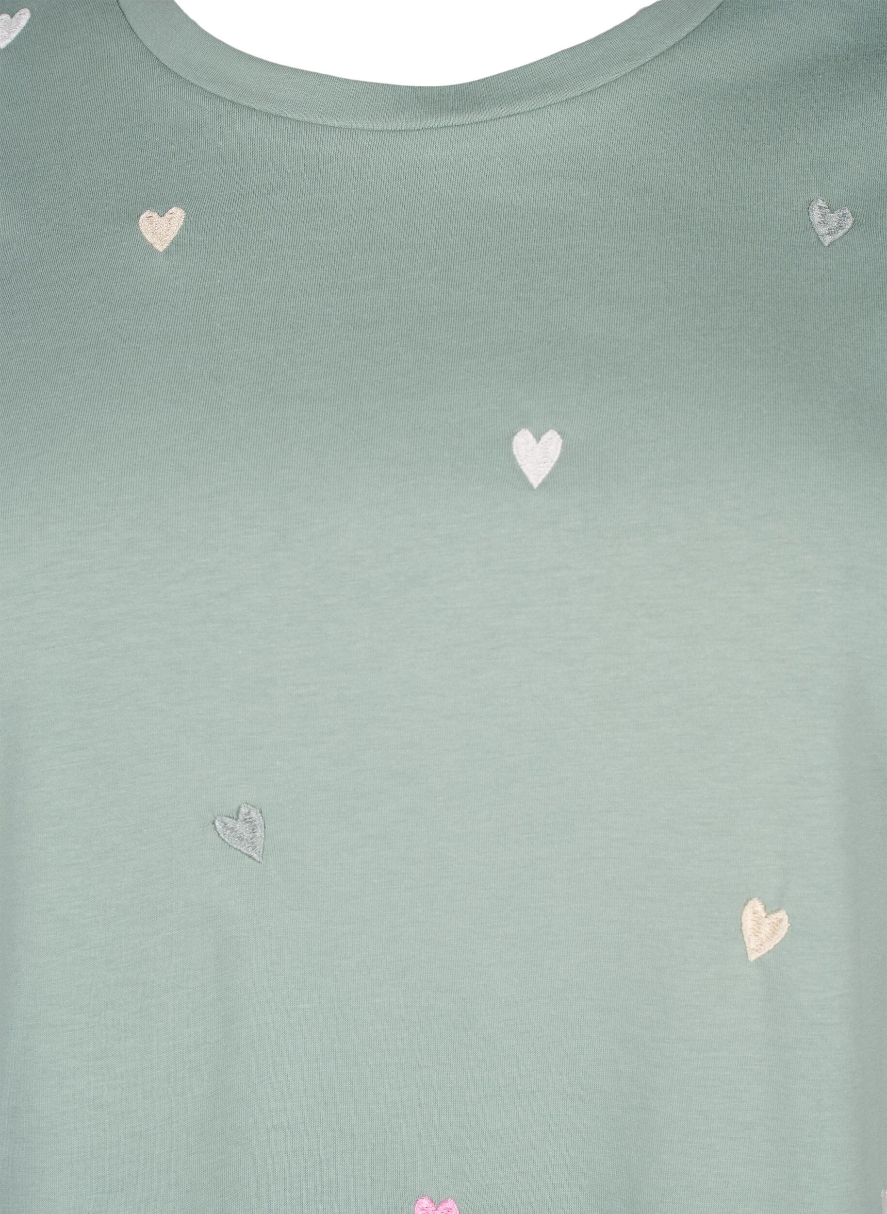 Zizzifashion Organic cotton T-shirt with hearts, Chinois G. Love Emb., Packshot image number 2