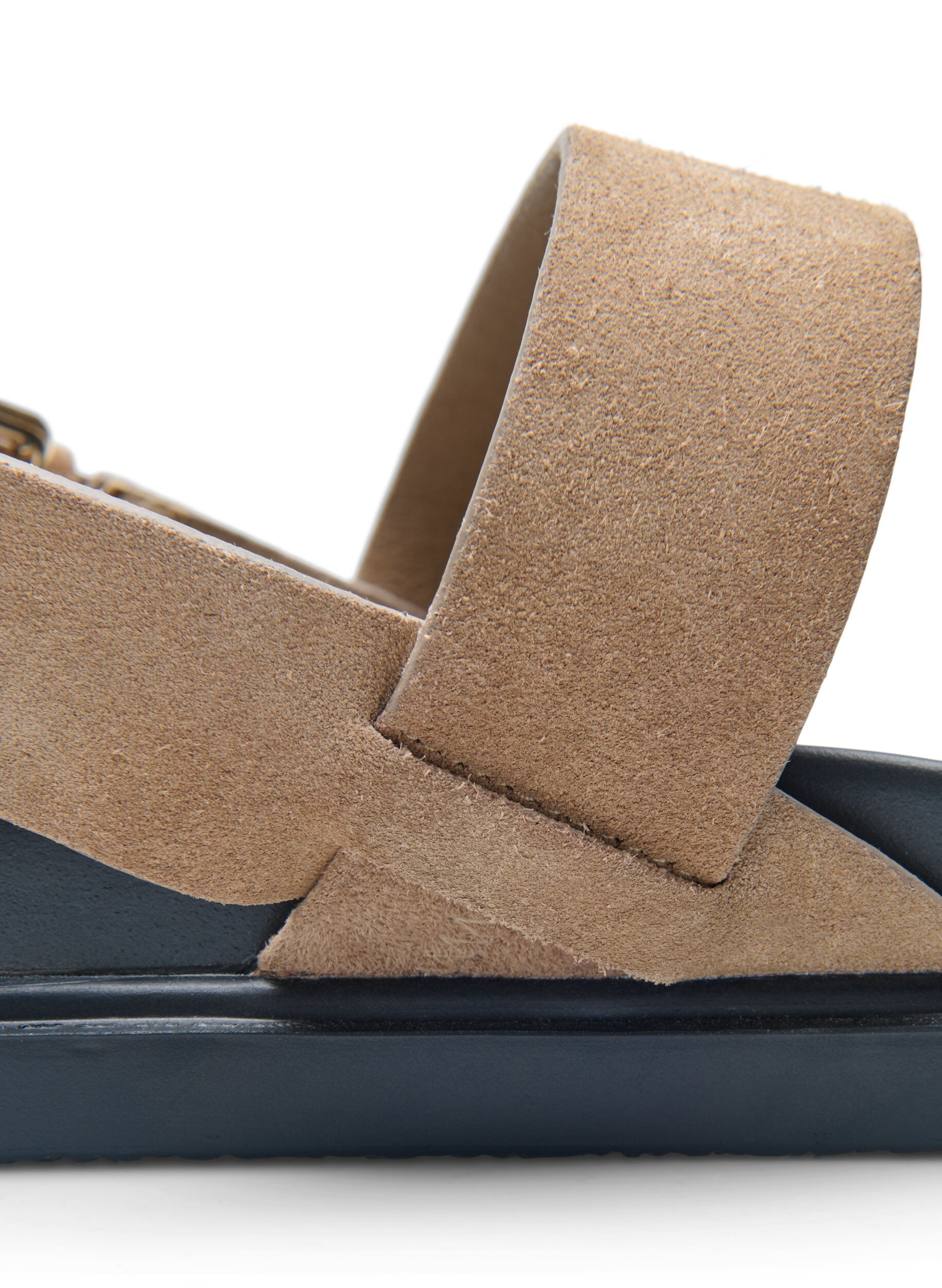Zizzifashion Wide fit sandal in suede, Brown, Packshot image number 4