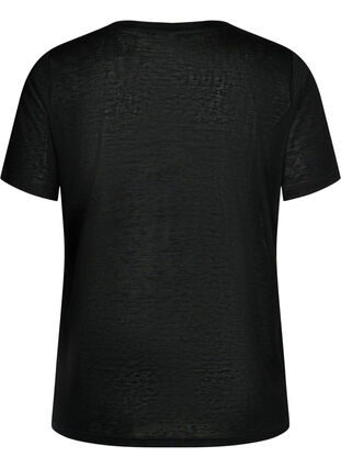 T-shirt with studs and round neck, Black, Packshot image number 1