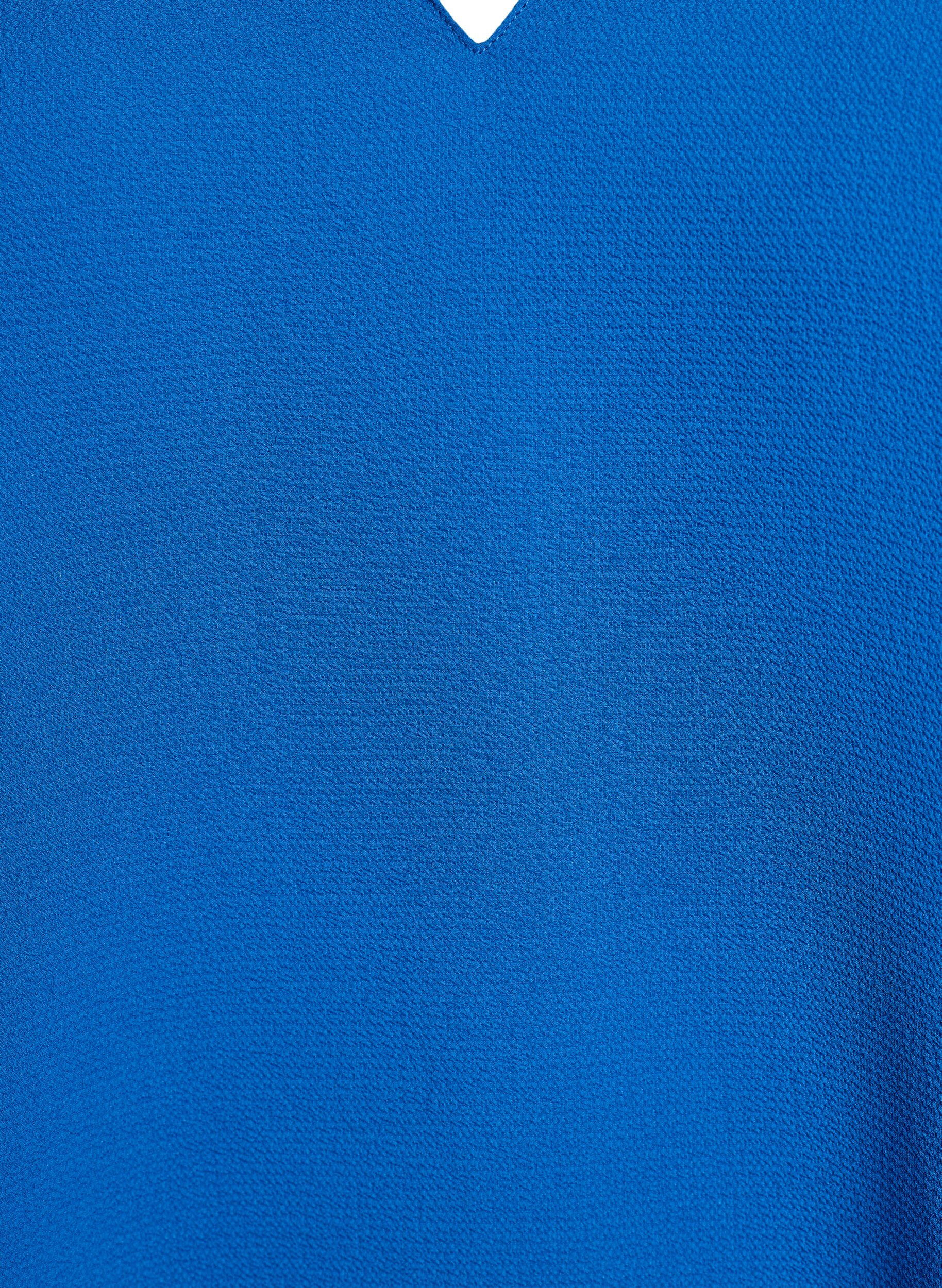 Zizzifashion Short-sleeved blouse with V-neck, Blue, Packshot image number 2