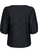 Blouse with texture and 3/4 sleeves, Black, Packshot image number 1