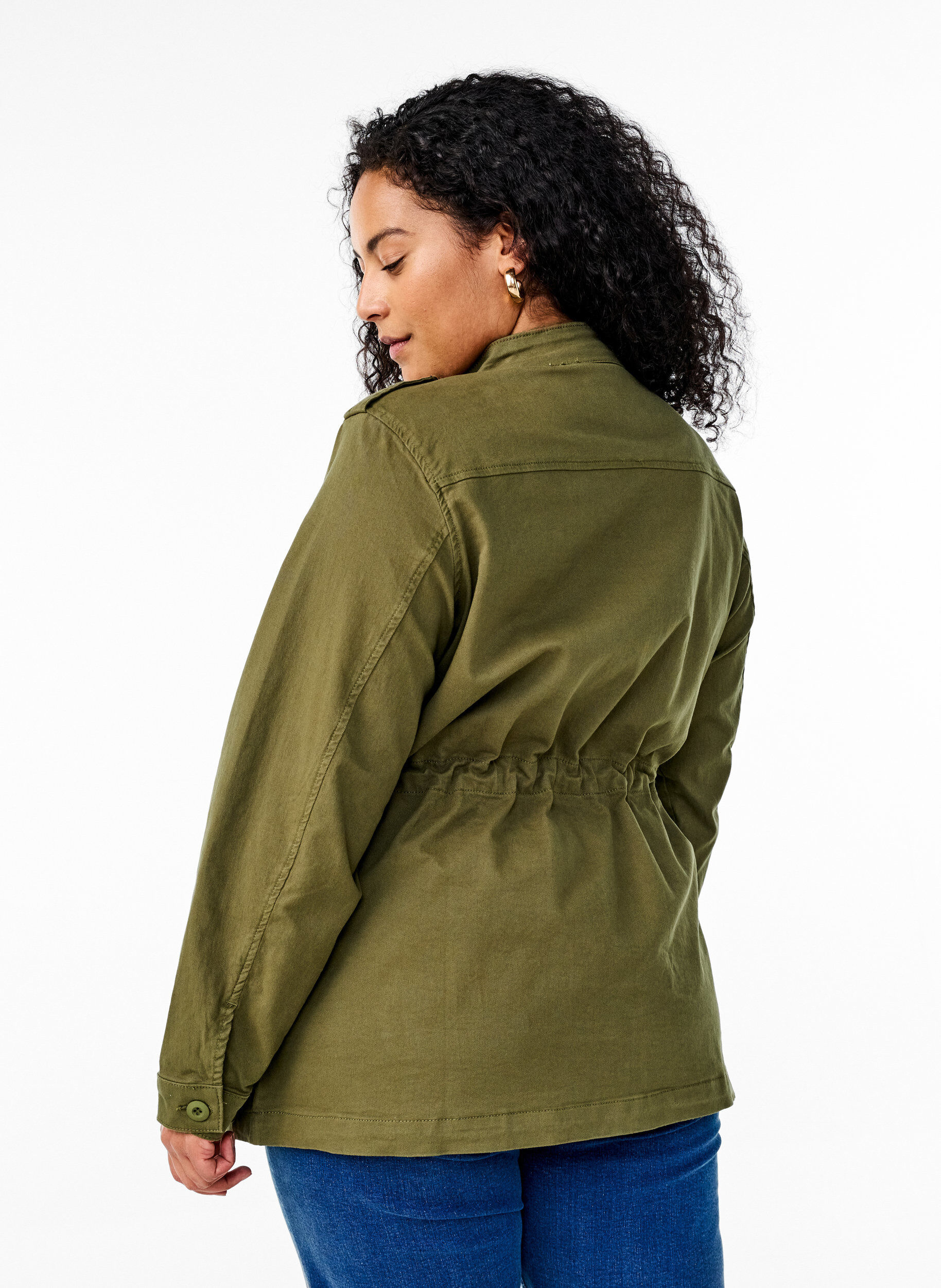 Zizzifashion Canvas jacket with pockets, Thyme, Model image number 1