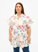 Floral cotton tunic in cotton, Eggnog Flower AOP, Model image number 0