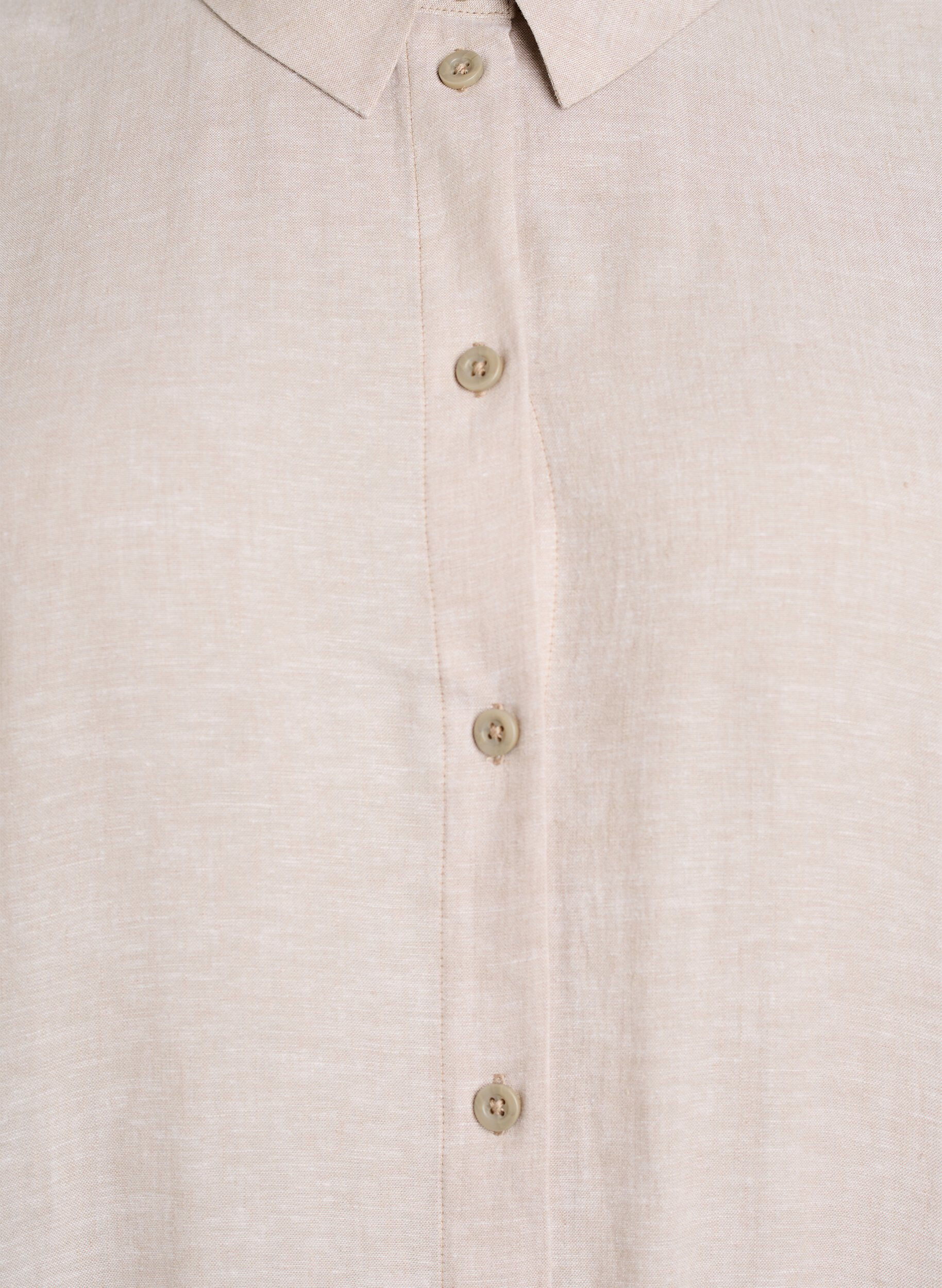 Zizzifashion Shirt dress in linen and viscose with short sleeves, Beige, Packshot image number 2