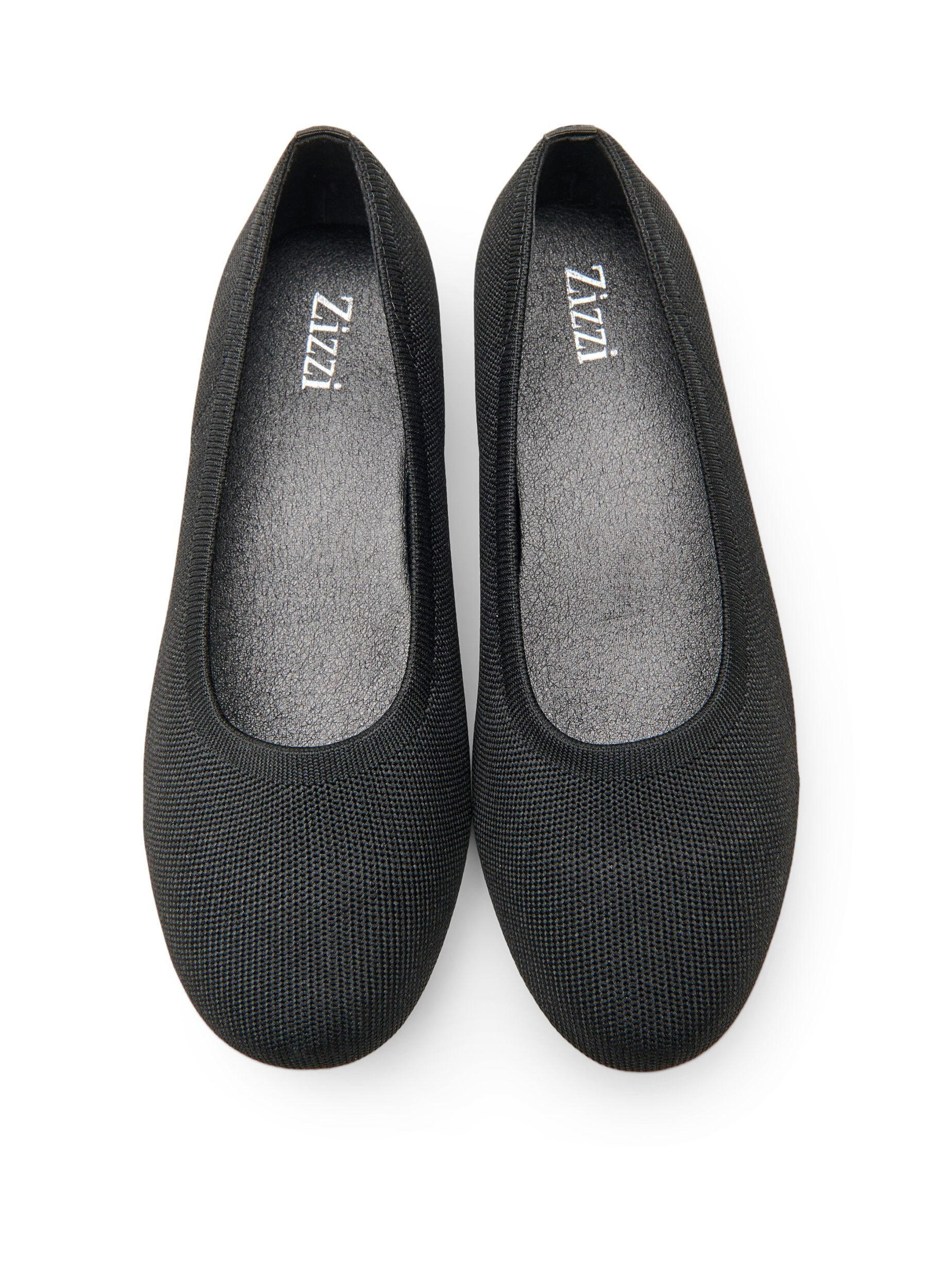 Zizzifashion Ballet flats in a fine-textured fabric, Black, Packshot image number 2