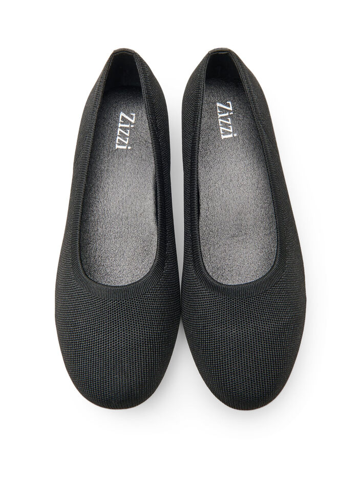 Ballet flats in a fine-textured fabric, Black, Packshot image number 2