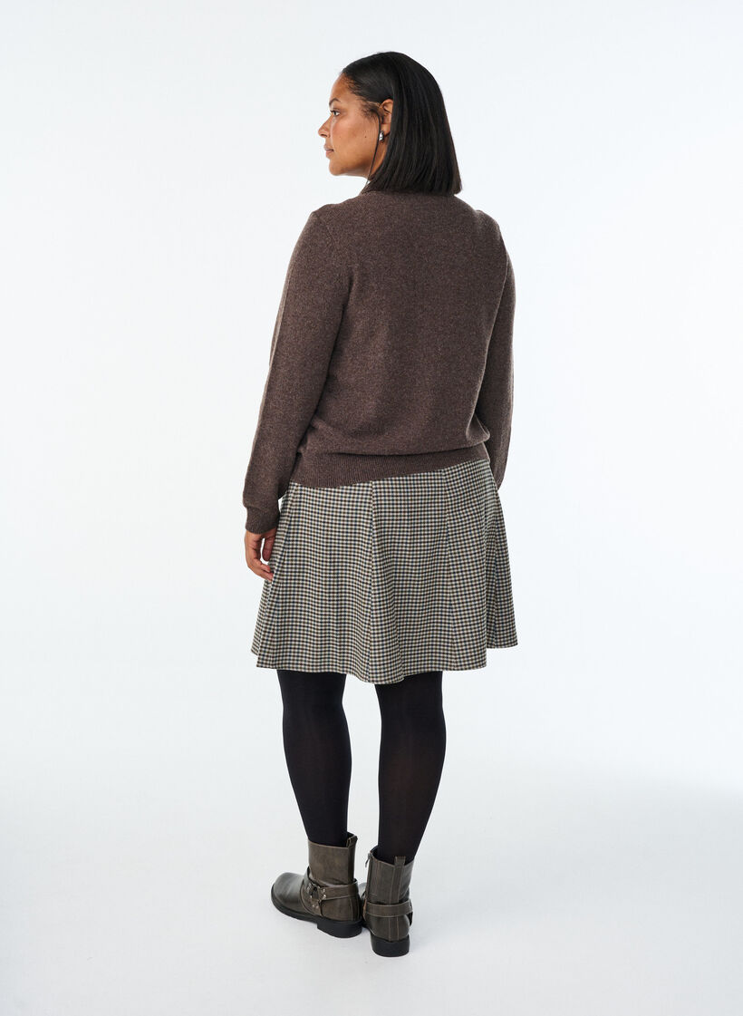 Short A-line skirt, Brown, Model image number 2