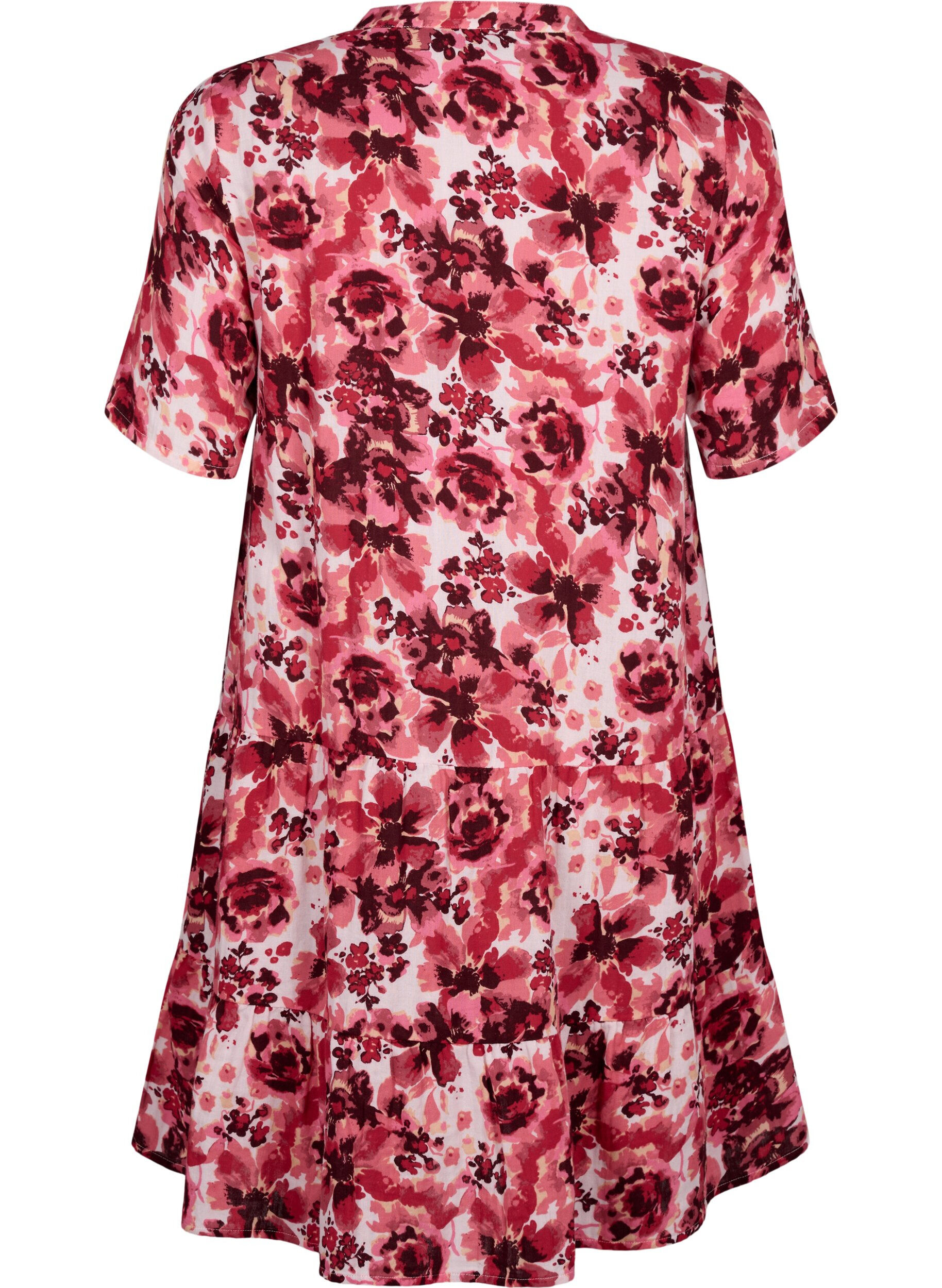 Zizzifashion Cotton dress with floral print, Pink AOP Flower, Packshot image number 1