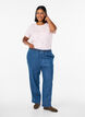 Wide jeans with an elastic waistband, Blue, Model image number 0