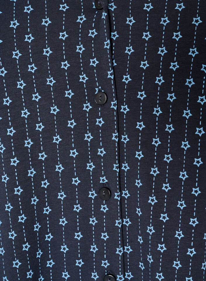 Cotton nightgown with button fastening, Blue, Packshot image number 2