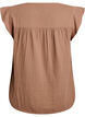 Sleeveless top in cotton muslin with ruffles, Brown, Packshot image number 1