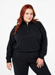 High neck sweatshirt with zip, Black, Model image number 0