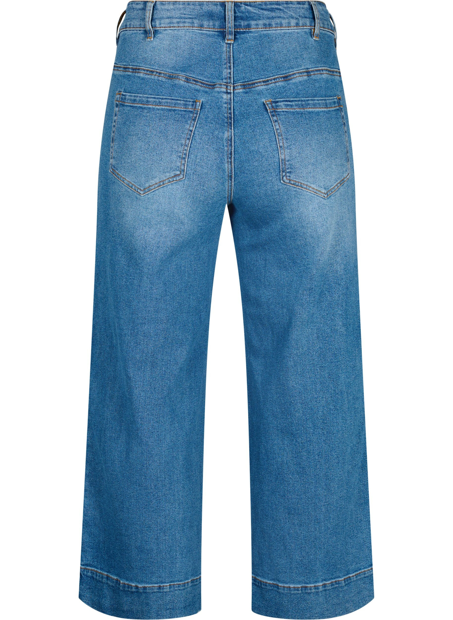 Zizzifashion Cropped jeans with flare, Blue, Packshot image number 1