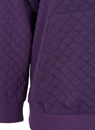 Sweater cardigan with a hood a zip, Loganberry, Packshot image number 3