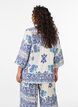 Patterned viscose blouse with 3/4 sleeves, Blue, Model image number 2