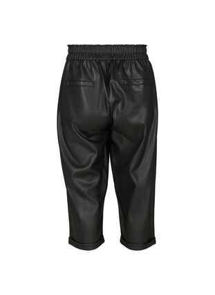 3/4-length trousers in synthetic leather, Black, Packshot image number 1