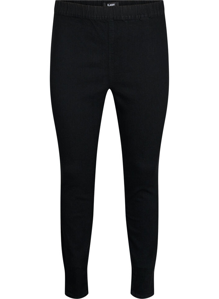 FLASH - Close-fitting jeggings with high waist, Black, Packshot image number 0