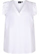 Sleeveless cotton top with ruffles, White, Packshot image number 0