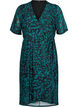 Printed wrap midi dress, Black Green AOP, Packshot image number 0