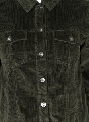 Velvet shirt jacket with pockets, Green, Packshot image number 2