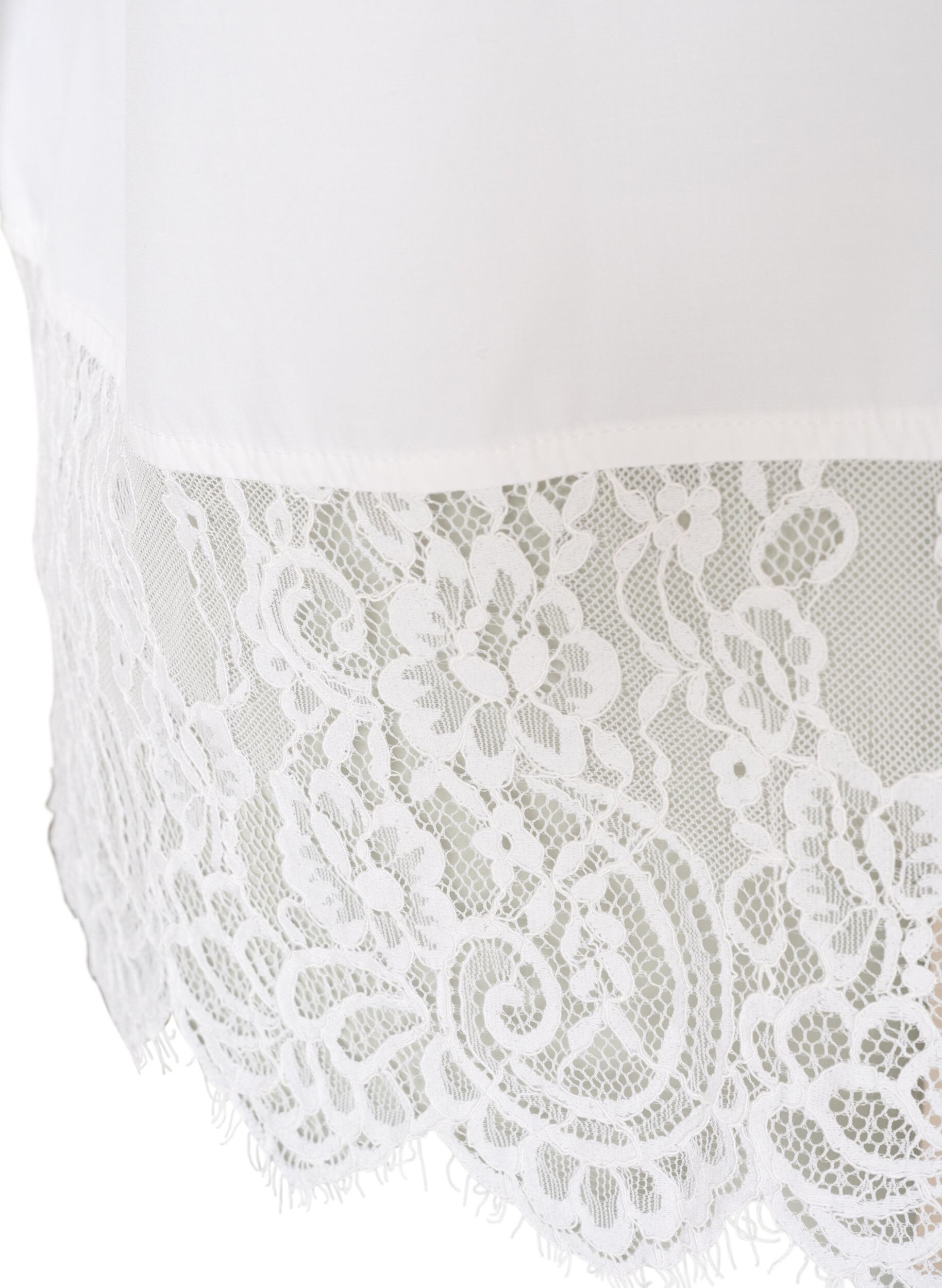 ZizzifashionLoose shirt with a wide lace trim, White, Packshot image number 4
