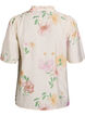 Floral blouse with a ruffle collar and 1/2 sleeves, Beige, Packshot image number 1