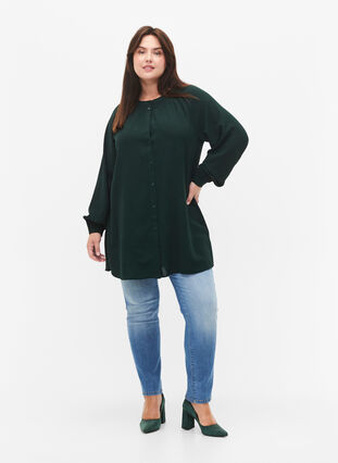 Long-sleeved tunic with smocking details, Scarab, Model image number 2