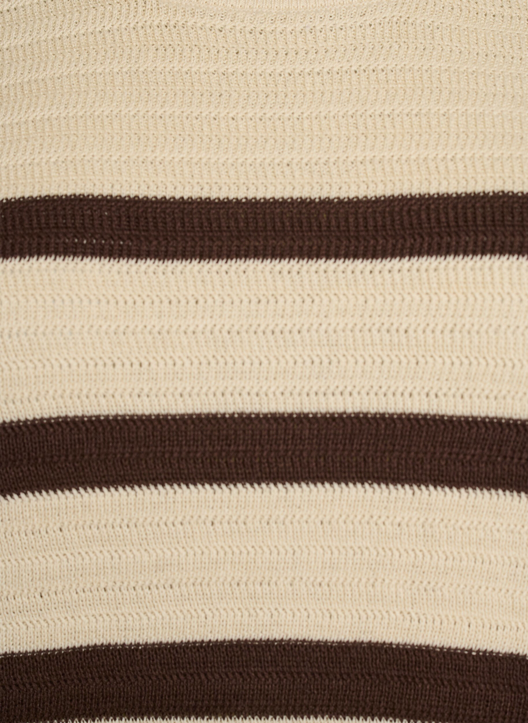 Zizzifashion Knitted blouse with stripes and short sleeves, Vanilla, Packshot image number 2