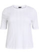 Cotton T-shirt with eyelet embroidery, White, Packshot image number 0